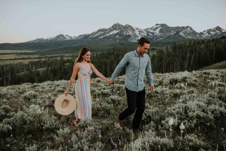 Jessica & Scott // Wildflower Summer Engagement Session // Stanley Wedding Photographer