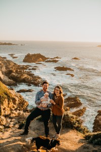 Big Sur Garapatta State Park Family Photos with a dog and newborn