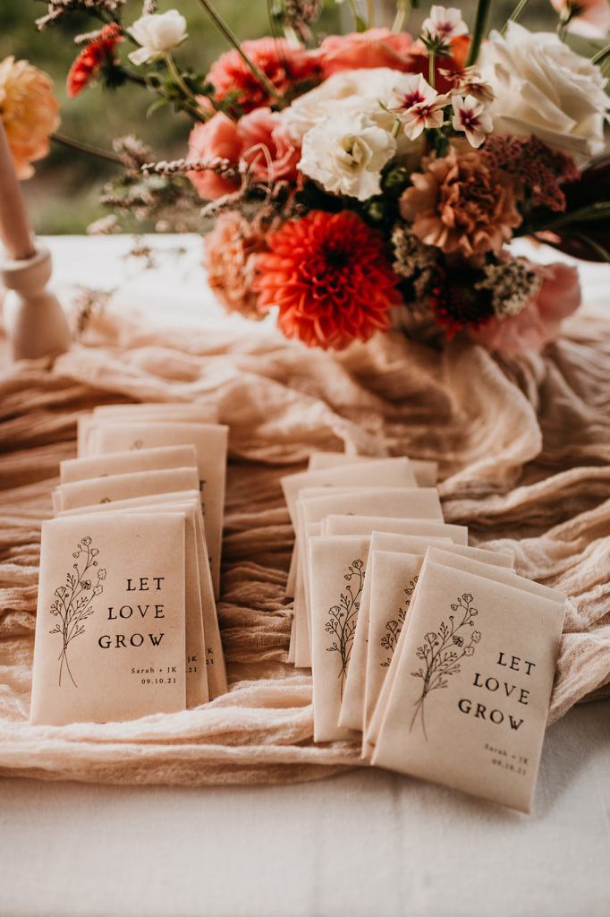 Wedding Party Favors: seeds that say let love grow