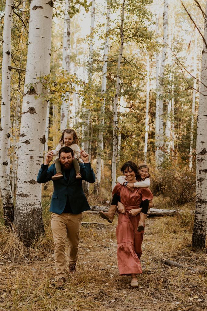 Candid photos of McCall Idaho Lifestyle Family Session in the fall 