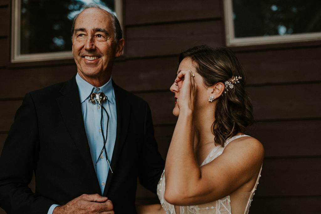 First Look Between Bride and Dad on her wedding day