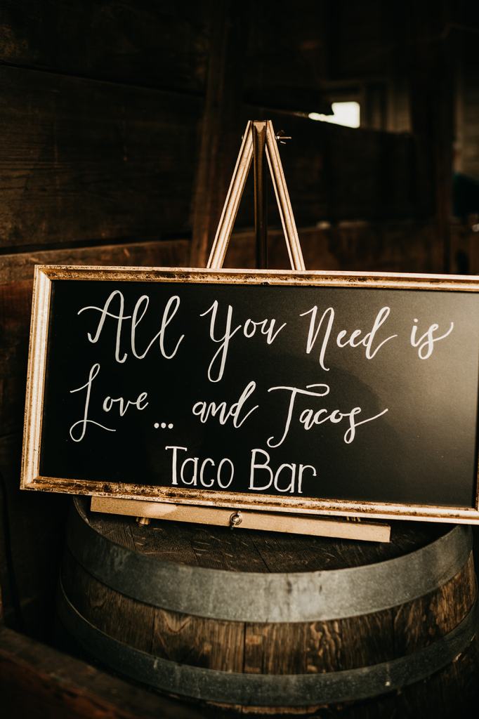 Wedding Reception Taco Bar Sign