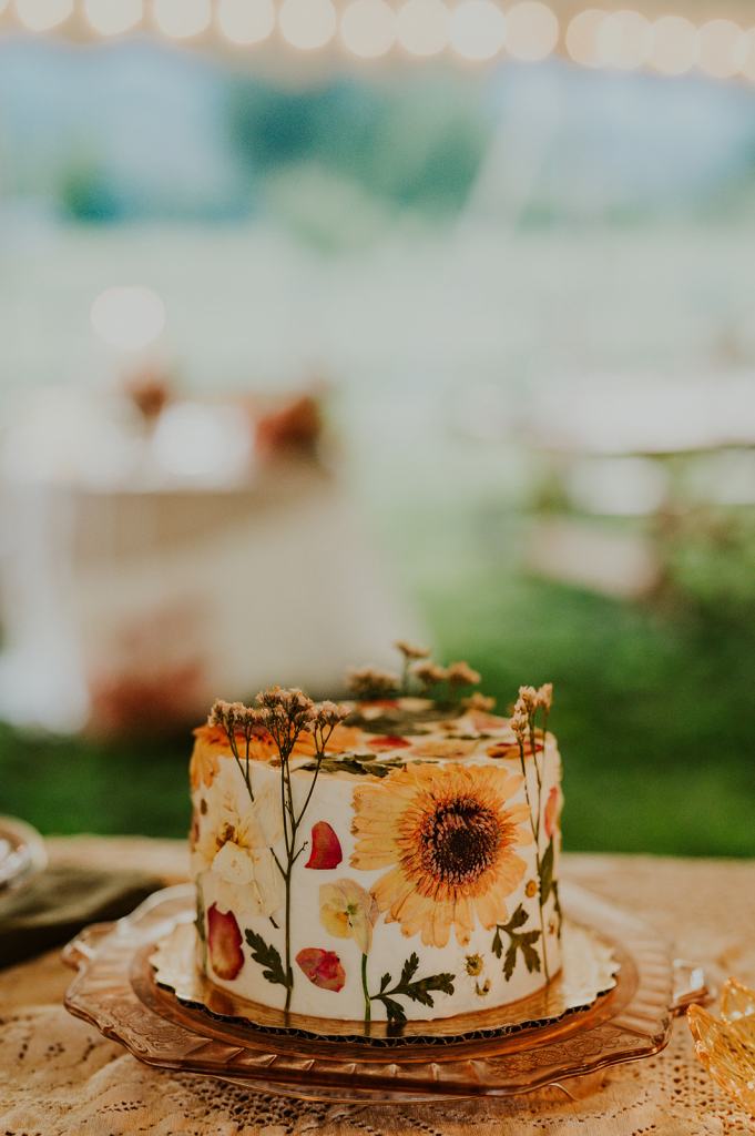 Boho Wildflower Wedding Cake