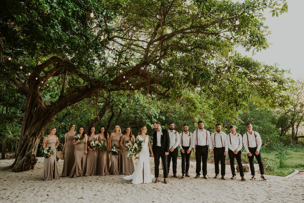 Costa Rica Beach Wedding Wedding Party