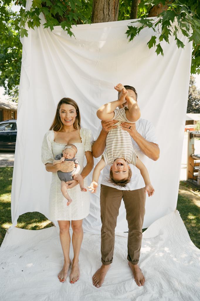 Hanging Sheet in a Tree Newborn Photos