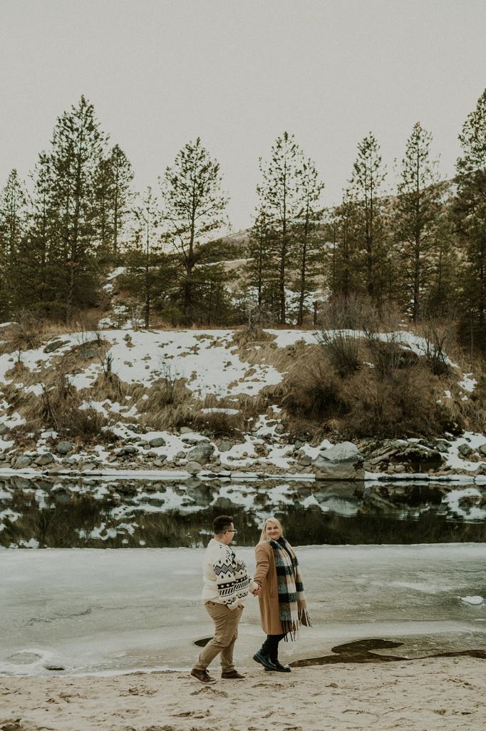 Wintery LGBTQ Engagement Photos in Idaho