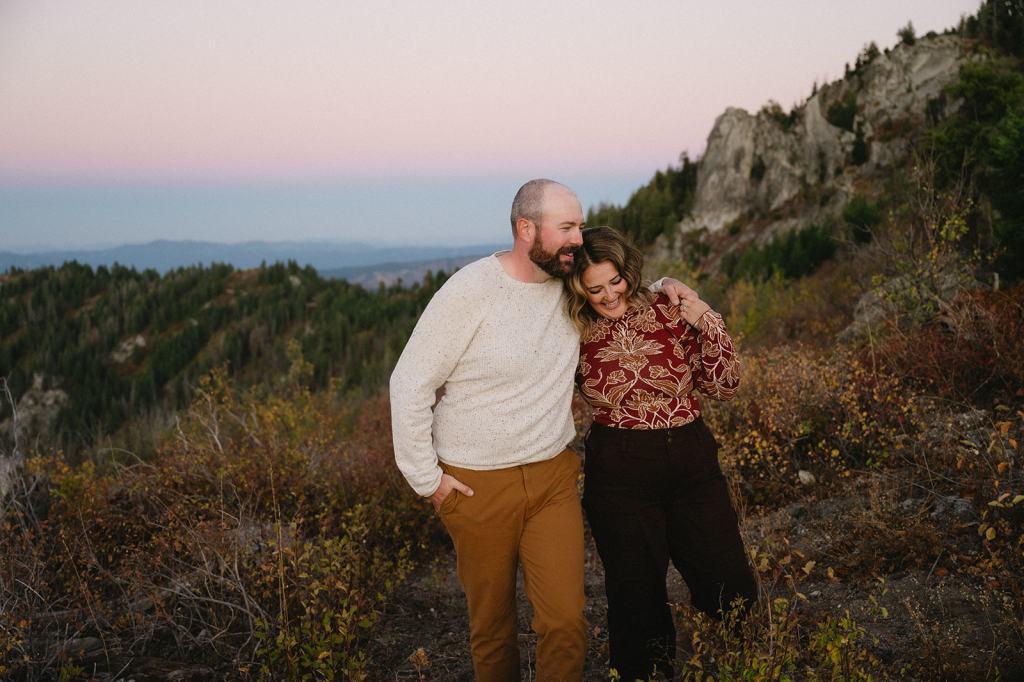 Idaho Fall Mountain Engagement Photos