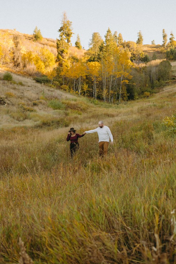 Idaho Fall Mountain Engagement Photos