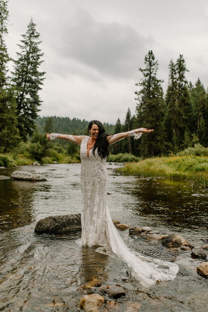 Bride Portrait In A River