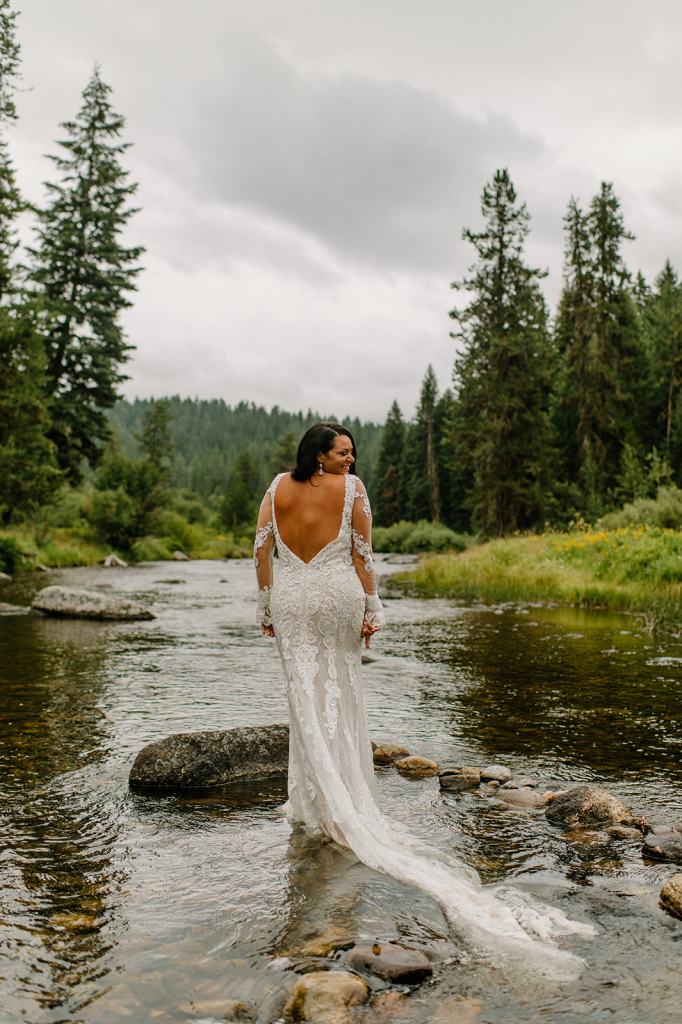 Open Back Long Sleeve Wedding Dress