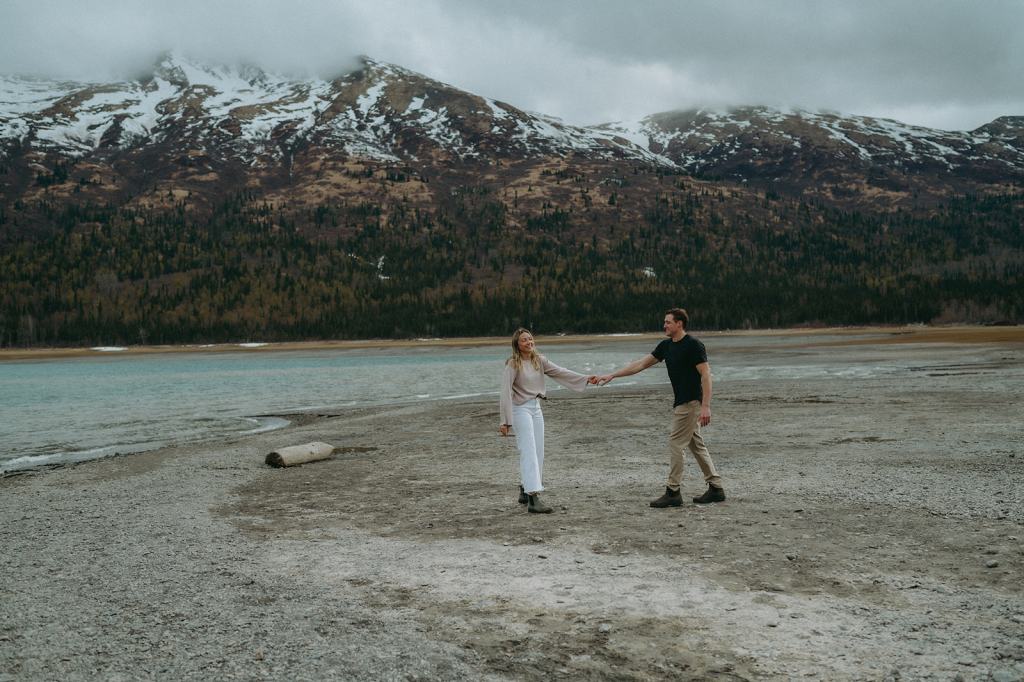 Knik Glacier Engagement Photos in Alaska