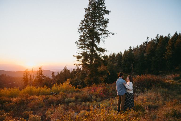 Bozeman Montana Engagement Photos in the Fall at Sunset