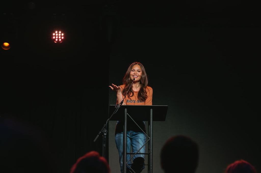 Chrissy Teigen Speech in Boise Idaho for the Support Prop 1 Abortion Rally at Treefort Hall Boise Event Photographer